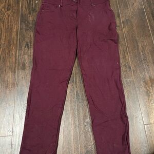Style & Co. Women's Burgundy Straight-Leg Trousers